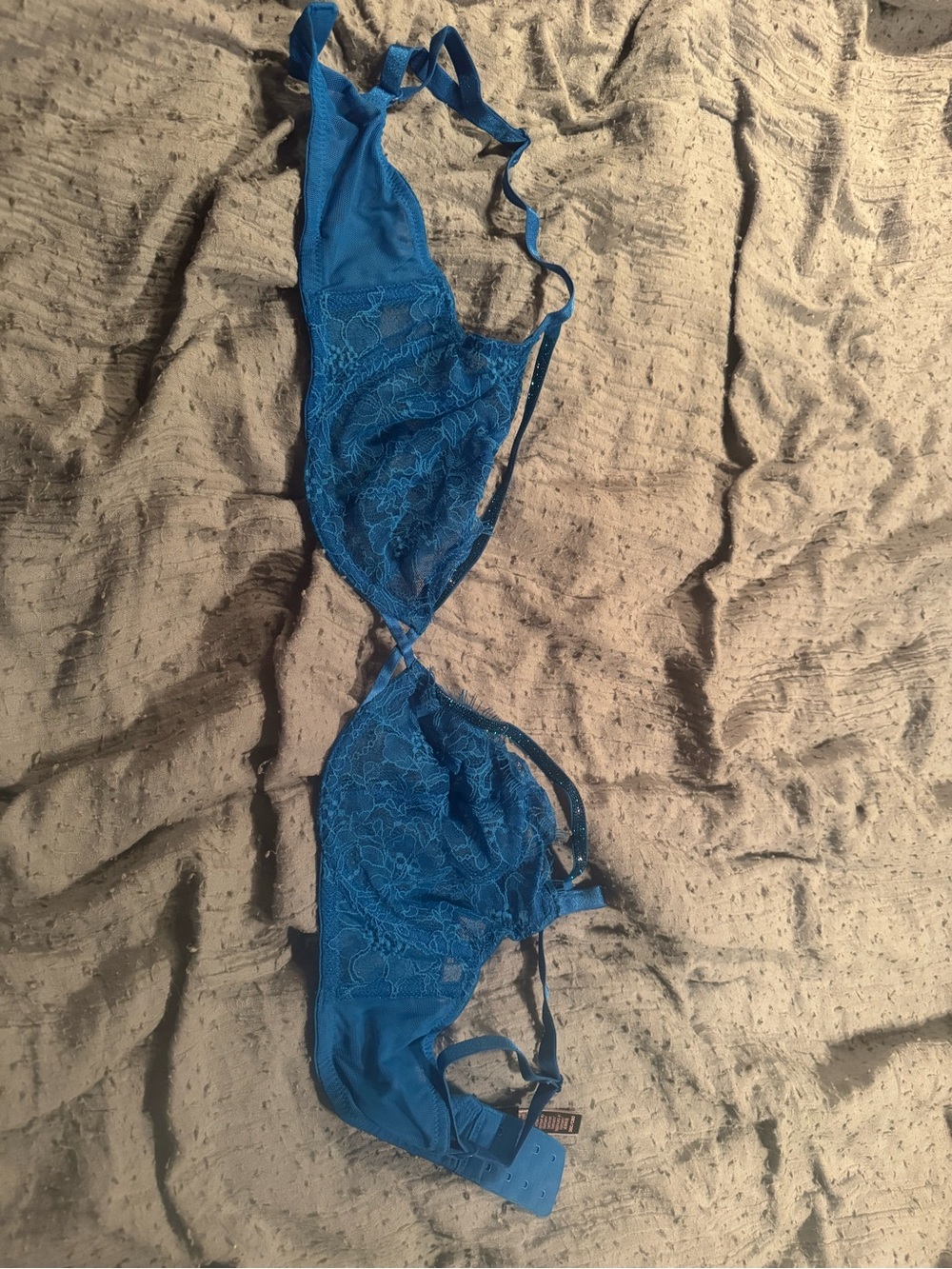 Victoria's Secret Blue Lace Unlined Bra
